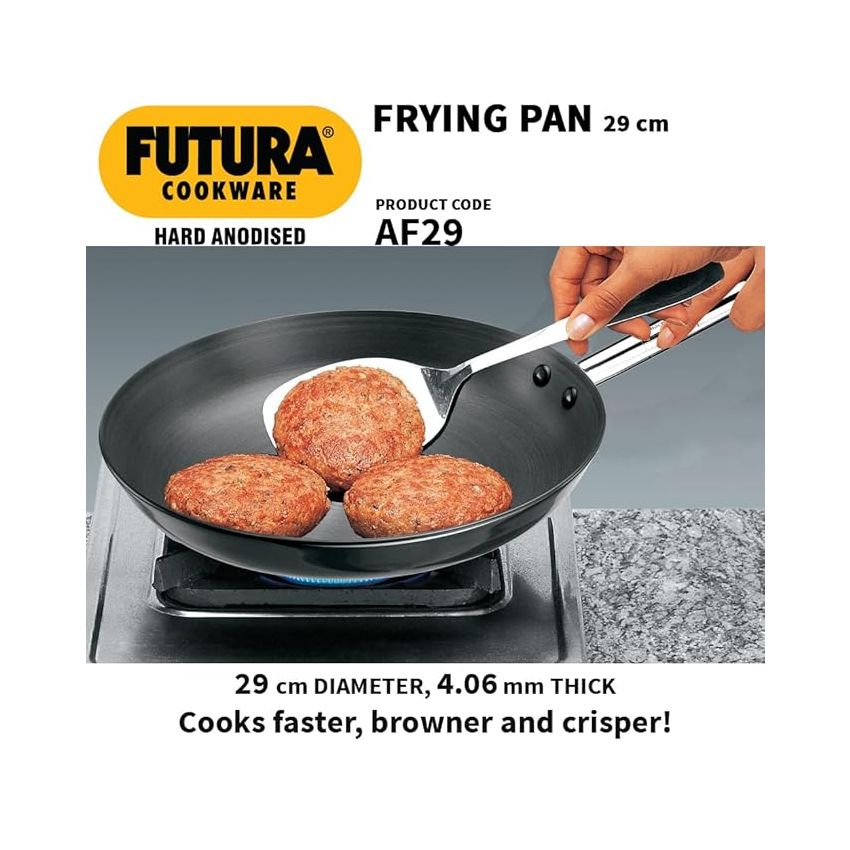 Hawkins Futura 17 cm Frying Pan, Hard Anodised Fry Pan, Small Frying Pan, Black (AF17)
