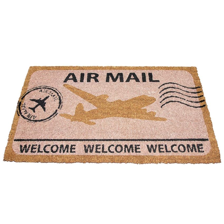Onlymat Natural Coir Air Mail Design Eco-friendly Thick Material and PVC Doormat for Main Door, Bedroom, Entrance, Kitchen, Entryway, Shop, Office (Multicolour, 75 cm x 45 cm x 1.5 cm)
