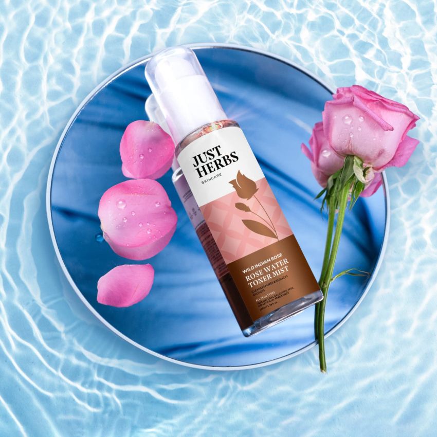 Just Herbs Natural Alchol Free Rose Water Spray & Just Herbs - Cascade Moisturizing Day Care Face and Body Lotion