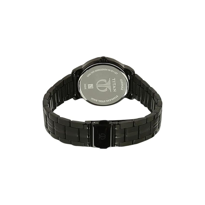 Titan Workwear Black Dial Women Watch With Stainless Steel Strap-NS2589NM01/NT2589NM01