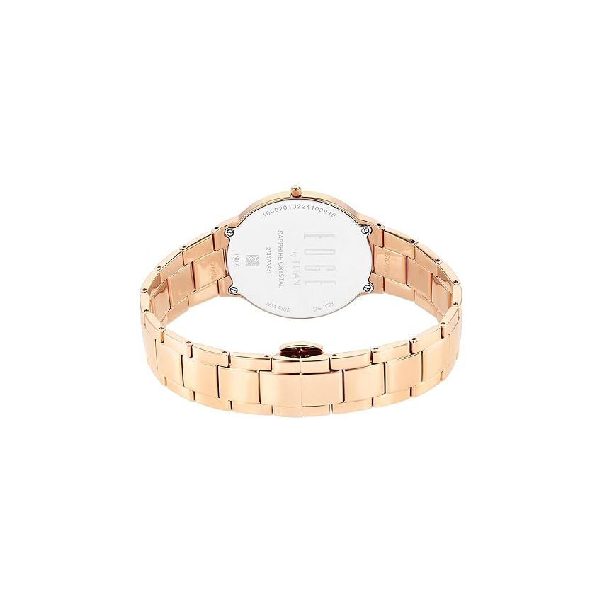 Titan Edge Metal Ladies Allure Quartz Analog Rich Mother of Pearl Dial Stainless Steel Strap Watch for Women-2734WM01/NT2734WM01