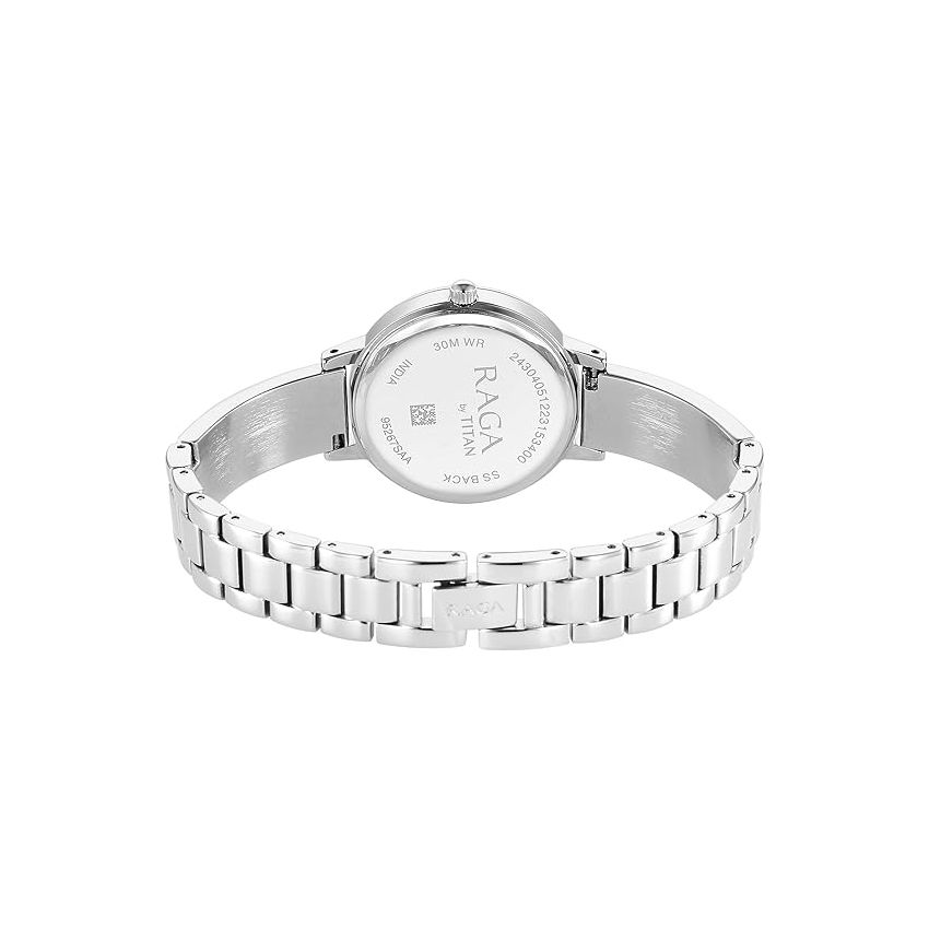 Titan Raga Showstopper Quartz Analog Blue Dial Metal Strap Watch for Women-95267SM01/NT95267SM01