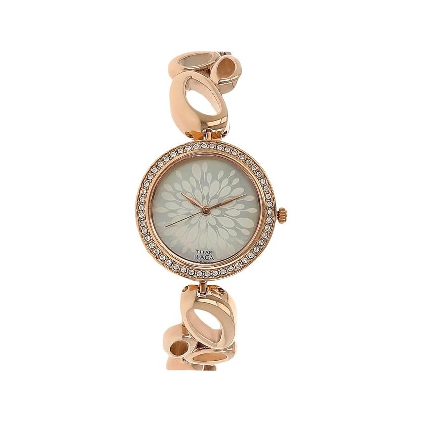 Titan Raga Garden of Eden Mother of Pearl Dial Analog Metal Strap Watch for Women-NS2539WM01/NT2539WM01