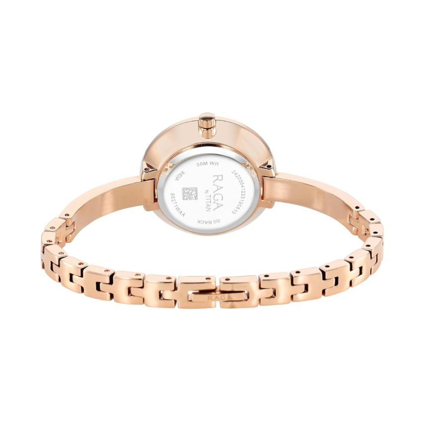 Titan Raga Showstopper Quartz Analog Purple Dial Metal Strap Watch for Women-NS95271WM01/NT95271WM01