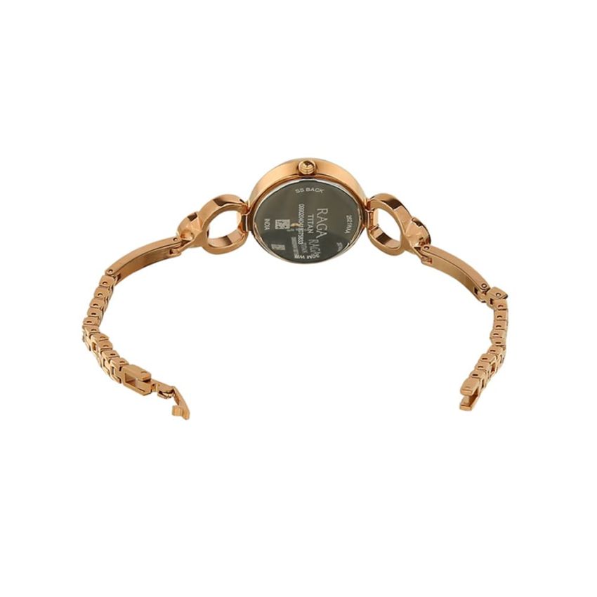 Titan Raga Viva Rose Gold Dial Analog with Day and Date Metal Strap Watch for Women-NS2621WM01/NT2621WM01