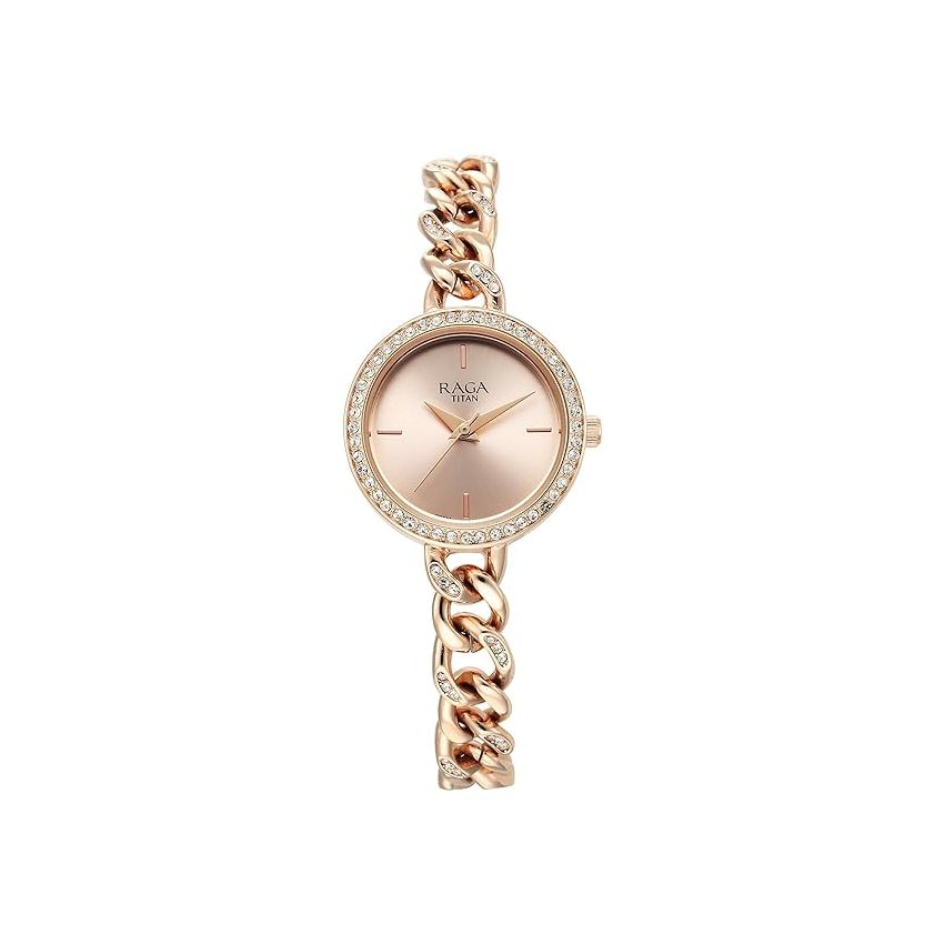 Titan Analog Rose Gold/Copper Dial Women's Watch-NS95288WM01/NT95288WM01