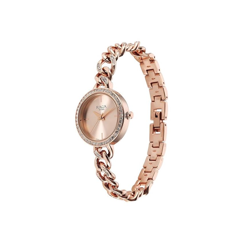 Titan Analog Rose Gold/Copper Dial Women's Watch-NS95288WM01/NT95288WM01