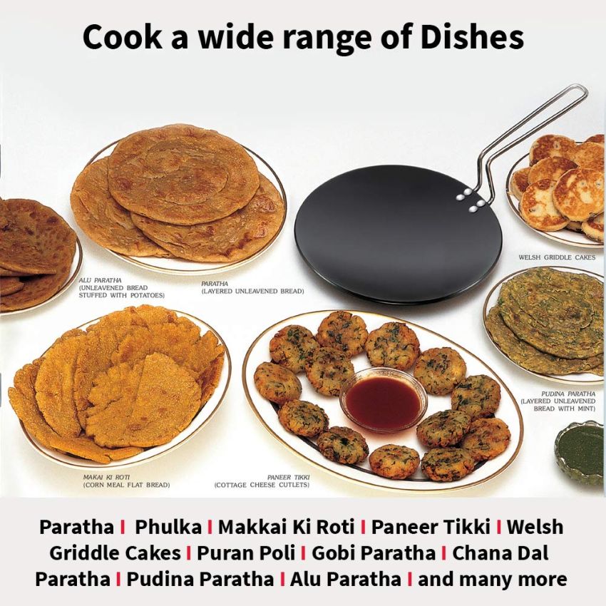 Hawkins Futura 26 cm Tava, Hard Anodised Tawa with Stainless Steel Handle, Extra Thick Tawa, Black (AT26X)