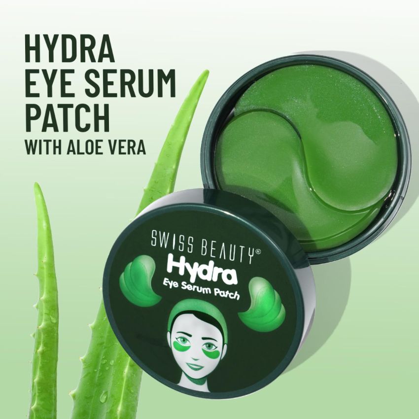 Swiss Beauty Hydra Anti Wrinkle Eye Serum Patch| Treats Dark Circles, Fine Lines And Wrinkles | Enriched With Collagen And Aloe Vera Extract | Shade- Aloevera, 60 Pcs|