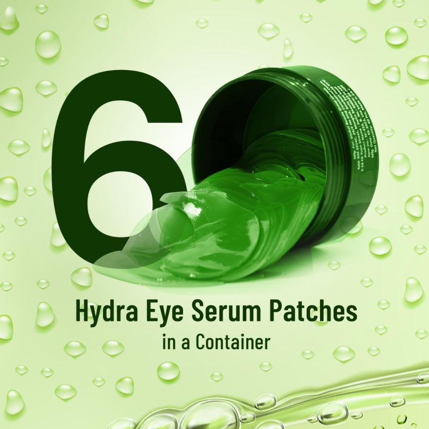 Swiss Beauty Hydra Anti Wrinkle Eye Serum Patch| Treats Dark Circles, Fine Lines And Wrinkles | Enriched With Collagen And Aloe Vera Extract | Shade- Aloevera, 60 Pcs|