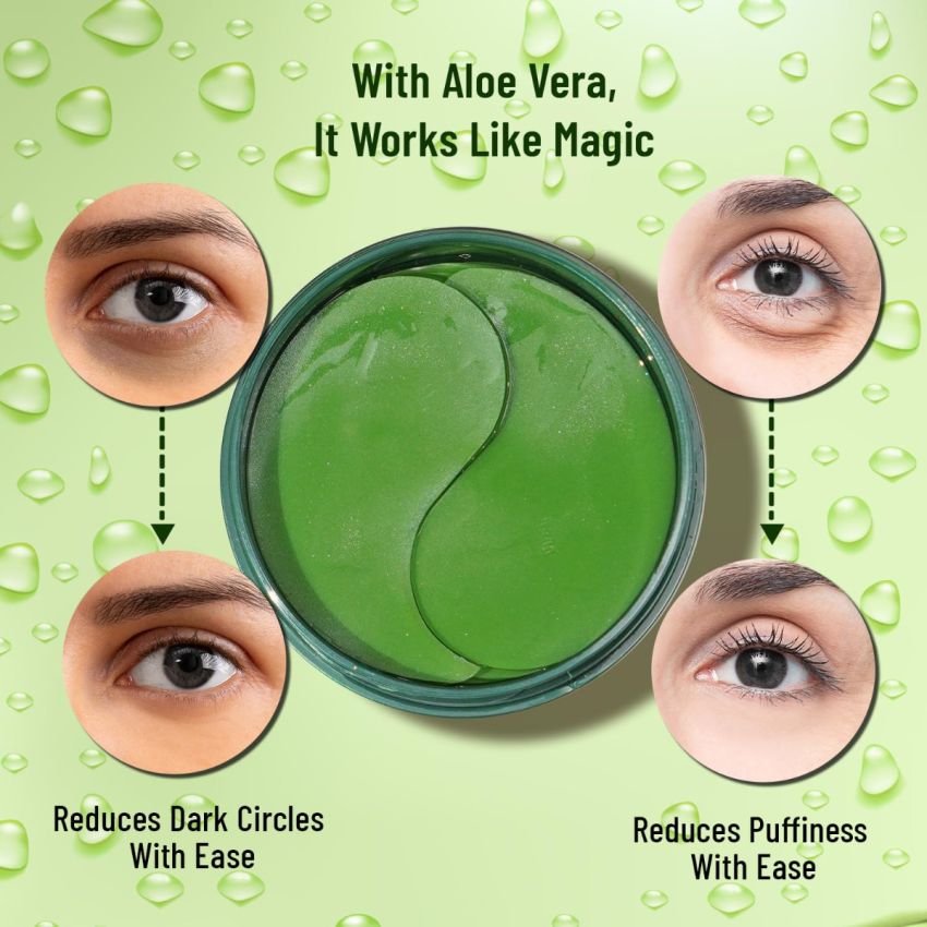 Swiss Beauty Hydra Anti Wrinkle Eye Serum Patch| Treats Dark Circles, Fine Lines And Wrinkles | Enriched With Collagen And Aloe Vera Extract | Shade- Aloevera, 60 Pcs|
