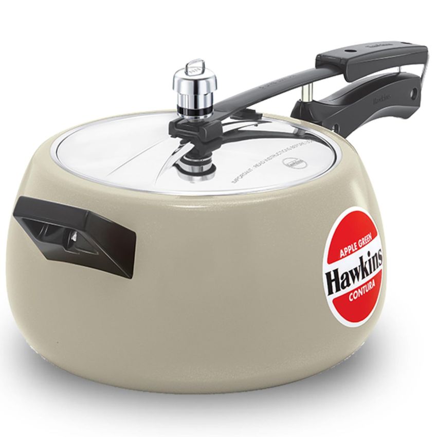 Hawkins Ceramic- Coated Contura 5L Green Apple Pressure Cooker