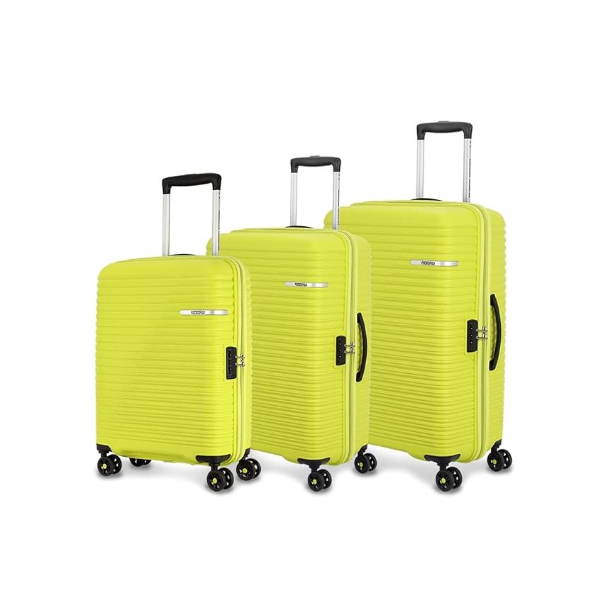 American Tourister Liftoff Spinner 3 PC Set Apple Green Polypropylene Hard Luggage with Double Wheel (Trolley/Suitcase)