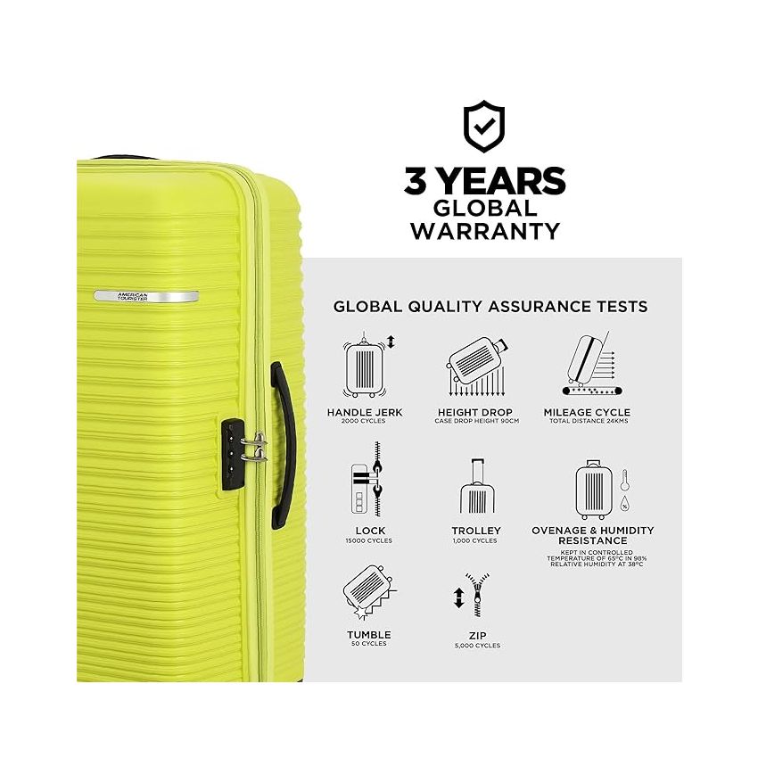American Tourister Liftoff Spinner 3 PC Set Apple Green Polypropylene Hard Luggage with Double Wheel (Trolley/Suitcase)