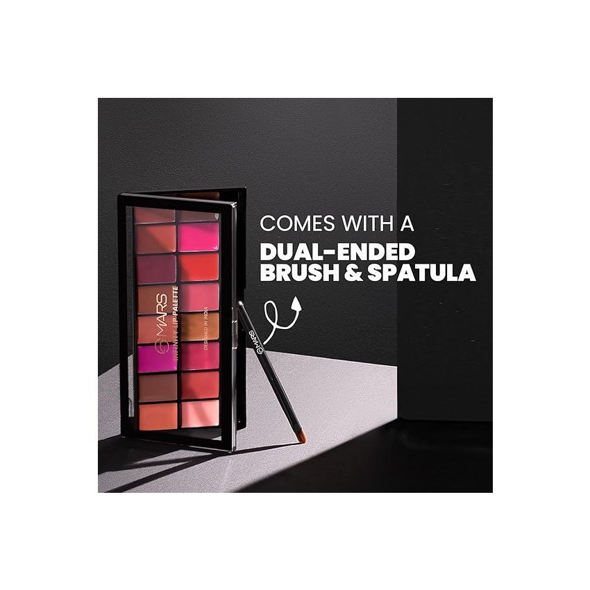 MARS Infinity Lip Palette | Demi Matte | 16 Colors to Infinte Lipstick Colors | Free Spatula cum Applicator (36.0 gm) (01-Multicolor)