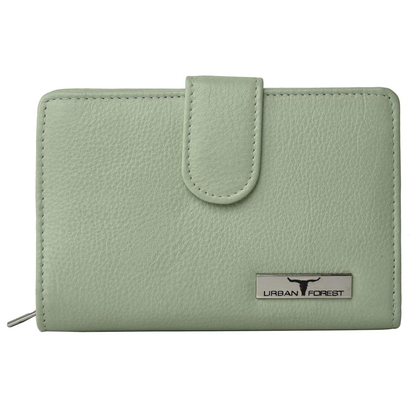 URBAN FOREST Arya Mint Green Leather Wallet for Women