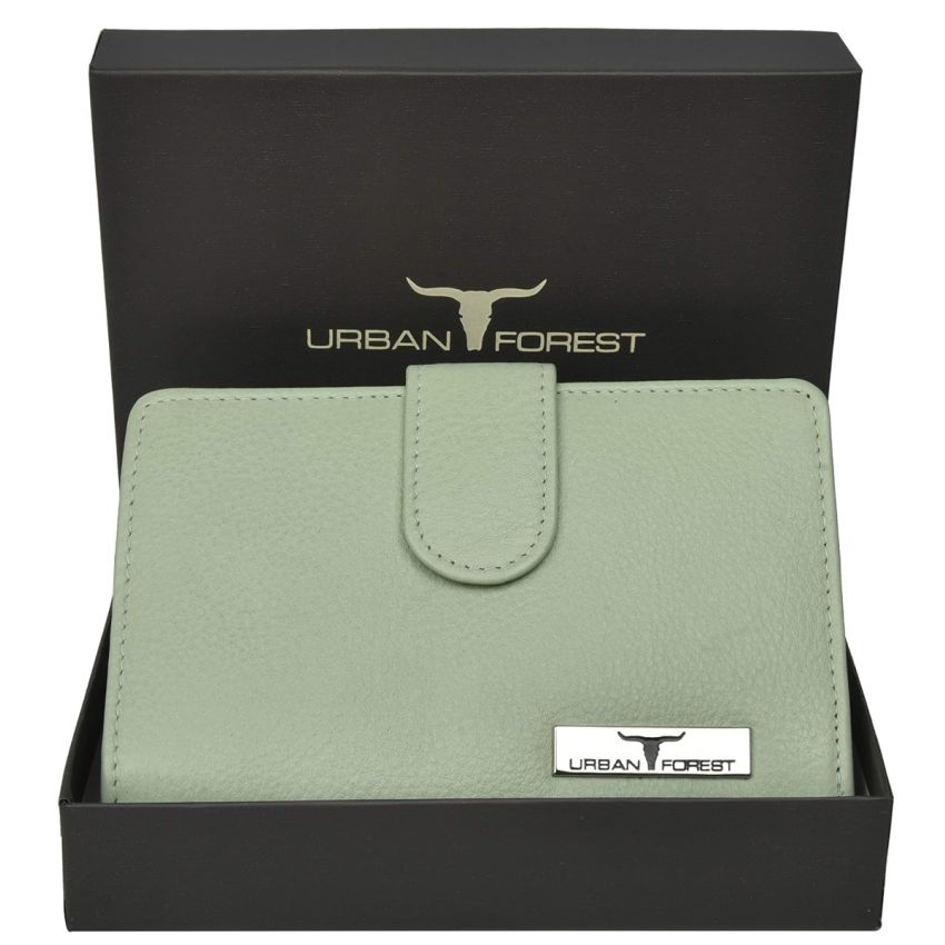 URBAN FOREST Arya Mint Green Leather Wallet for Women
