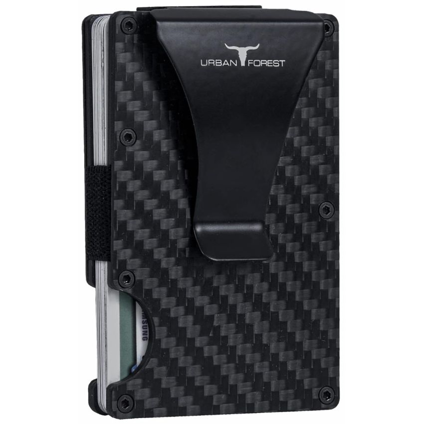 URBAN FOREST Asher Black Metal Card Holder for Men & Women