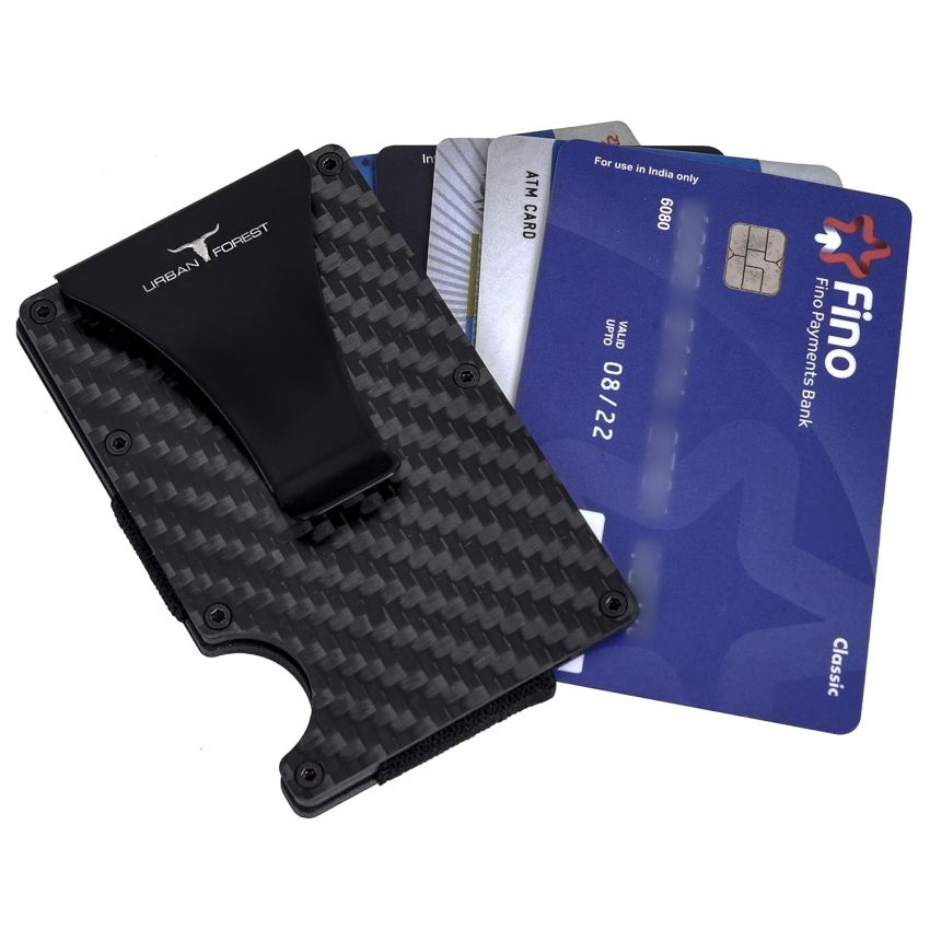 URBAN FOREST Asher Black Metal Card Holder for Men & Women