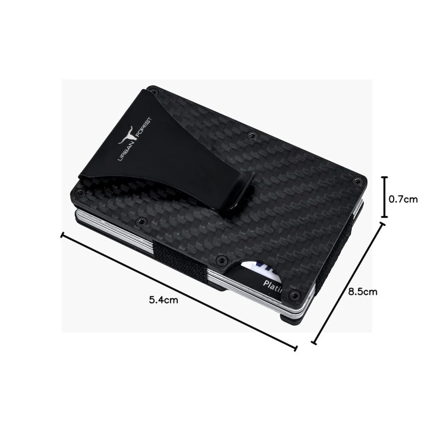 URBAN FOREST Asher Black Metal Card Holder for Men & Women