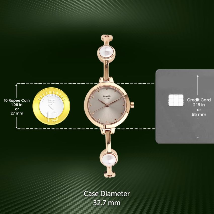 Titan Raga Quartz Analog Grey Dial Metal Strap Watch for Women-NS2576WM01