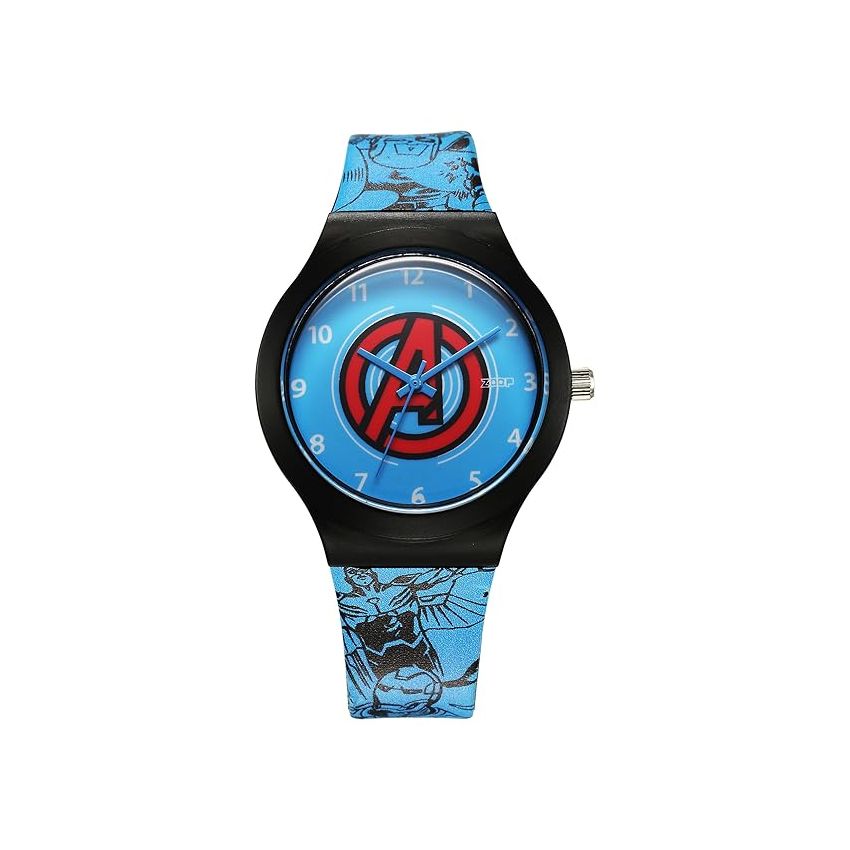 Zoop Marvel Avengers Interchangable Watch Set with Blue Dial & Multicoloured Strap for Boys Kids, from House of Titan