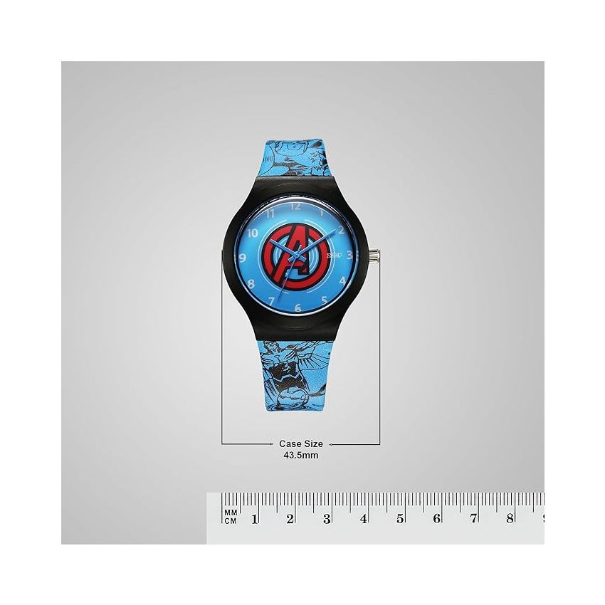 Zoop Marvel Avengers Interchangable Watch Set with Blue Dial & Multicoloured Strap for Boys Kids, from House of Titan