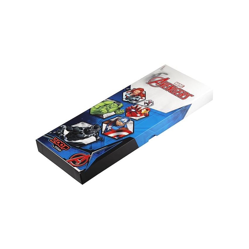 Zoop Marvel Avengers Interchangable Watch Set with Blue Dial & Multicoloured Strap for Boys Kids, from House of Titan