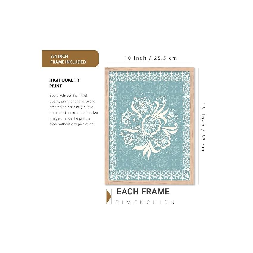 kotart Madhubani Art Paintings with Frame for Home Decoration - Traditional Framed Painting for Living Room Bedroom Office Decor - Painting for Wall Decoration - (10X13 INCH, B)