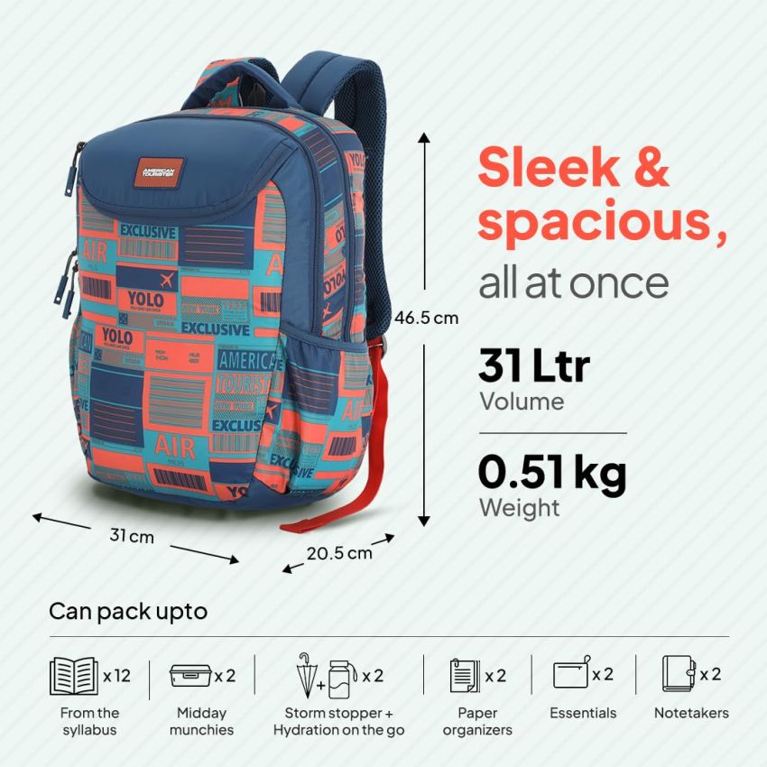 American Tourister Backpack for travel with Organizer