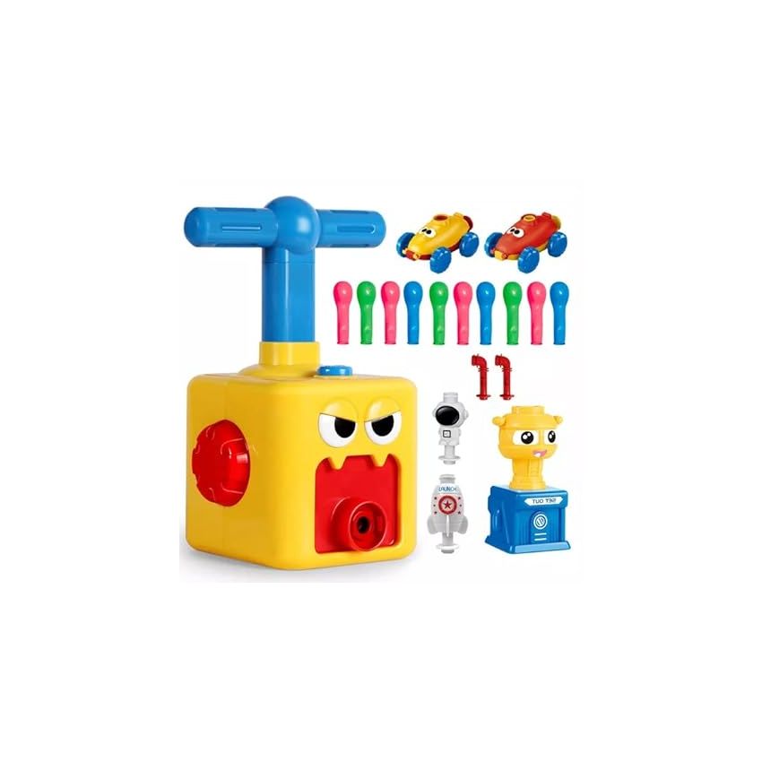 Cable World Balloon Launcher for Kids, Power Balloon Car Toy for Kids, Manual Balloon Pump Cars Toys for Boys Girls (Multi Color) set of 20 material Plastic;Acrylonitrile Butadiene Styrene