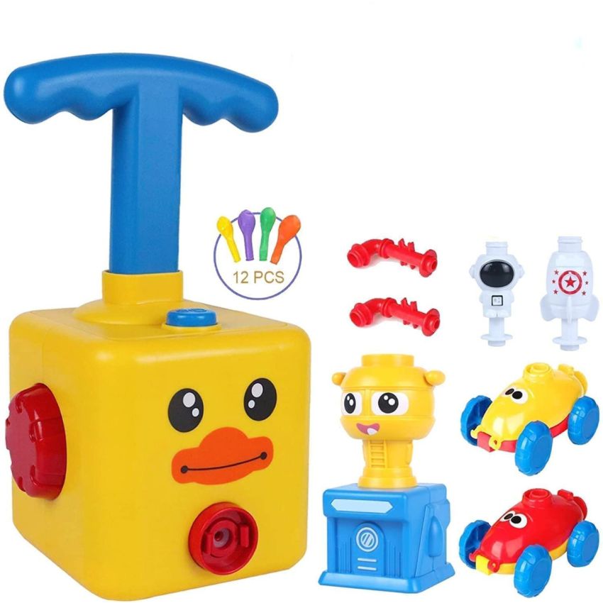 Cable World Balloon Launcher for Kids, Power Balloon Car Toy for Kids, Manual Balloon Pump Cars Toys for Boys Girls (Multi Color) set of 20 material Plastic;Acrylonitrile Butadiene Styrene