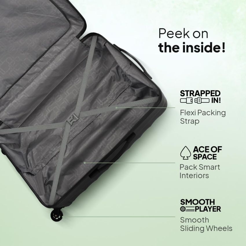 American Tourister Trolley Bag for Travel|Barcelona 69 Cms Polycarbonate Hardsided Medium Check-in 4 Spinner Wheel Luggage Bag|Suitcase for Travel|Trolley Bag for Travelling,Gunmetal