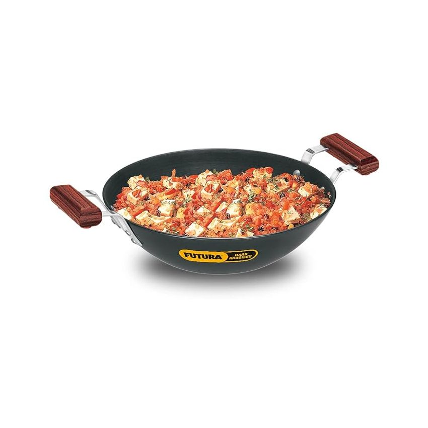 Hawkins Futura Hard Anodised Deep-Fry Pan 3.75 L, 30 cm, 4.06 mm with SS Lid and Induction Compatible Base (Black)