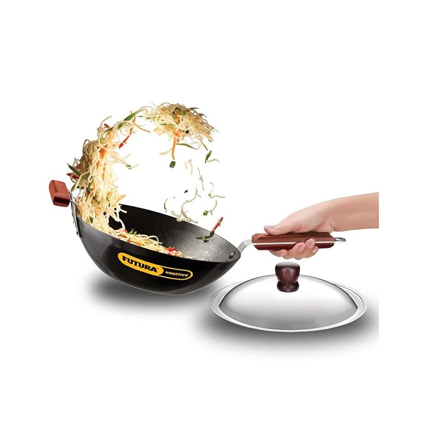 Hawkins Futura Stir-Fry Wok 3 Litre with SS Lid and Induction Compatible Base