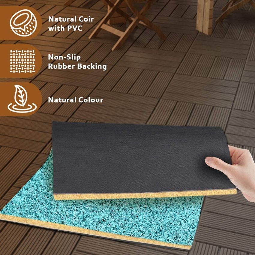 Onlymat Beautiful Polyurethane Coir Door Mat (45 cms x 75 cms x 1.5 cms, Multicolour)