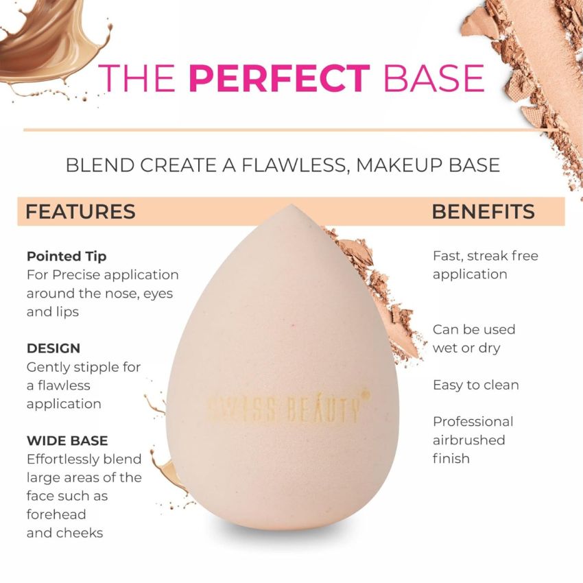 Swiss Beauty Makeup Buddy Beauty Blender for Face Makeup | Reusable | Multi-Use Beauty Blender | Shade - 02