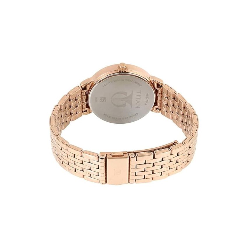 Titan Workwear Beige Dial Women Analog Watch With Stainless Steel Strap-NS2569WM02