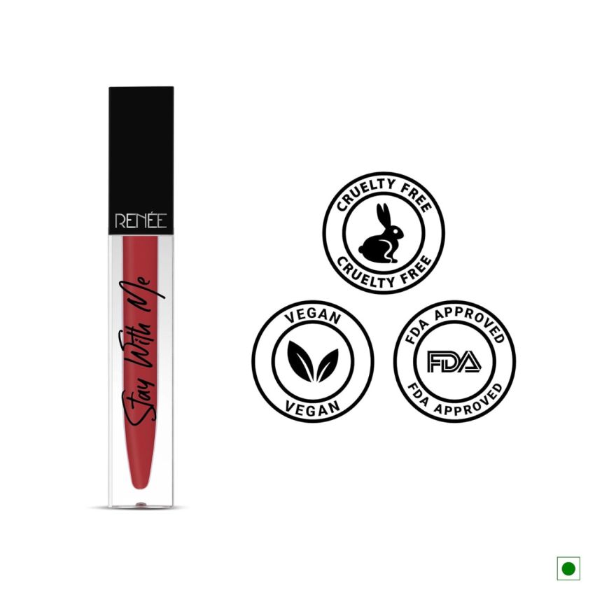 RENEE Stay With Me Matte Lip Color Hunger for Berry 5ml| Long Lasting, Light Weight & Non Transfer Formula| Water & Smudge Proof