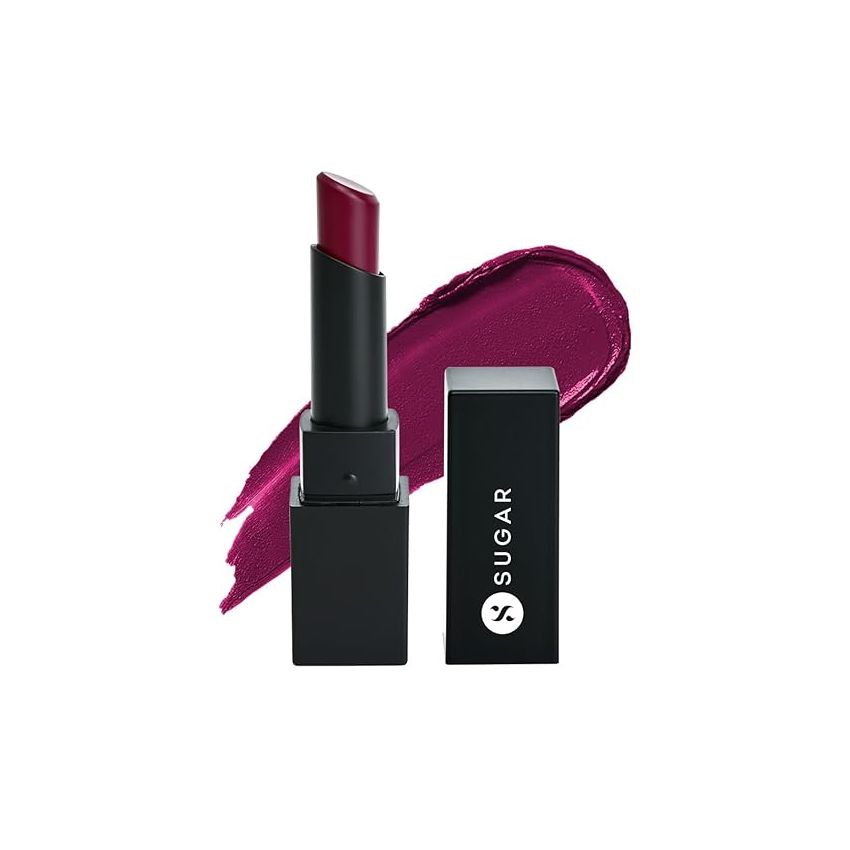 SUGAR Cosmetics Nothing Else Matter Longwear Matte Lipstick | Lasts Up To 8+ Hours| 100% Vegan | 3.5gm - 08 Berry Picking (Berry)