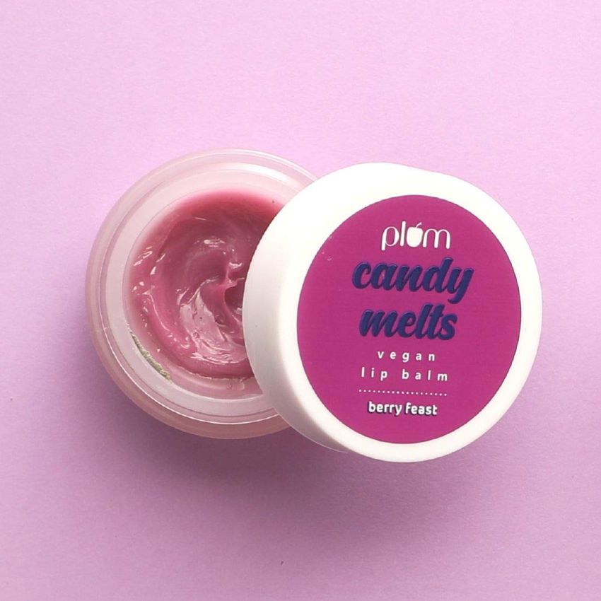 Plum Candy Melts Vegan Lip Balm | Berry Feast | For Dry & Chapped Lips | Natural SPF with Vitamin A | Shea Butter | Nourish & Protect | Sheer-Tint | 12g