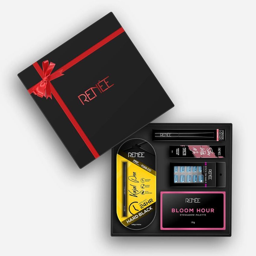 RENEE Evening Look Makeup Kit Combo, Eyeshadows, Liquid Lipstick, Stick on Nails, Kajal & Eyeliner, Best Gifts For Girlfriend, Wife, Women, Girls, Marriage Wedding Anniversary, Special Love