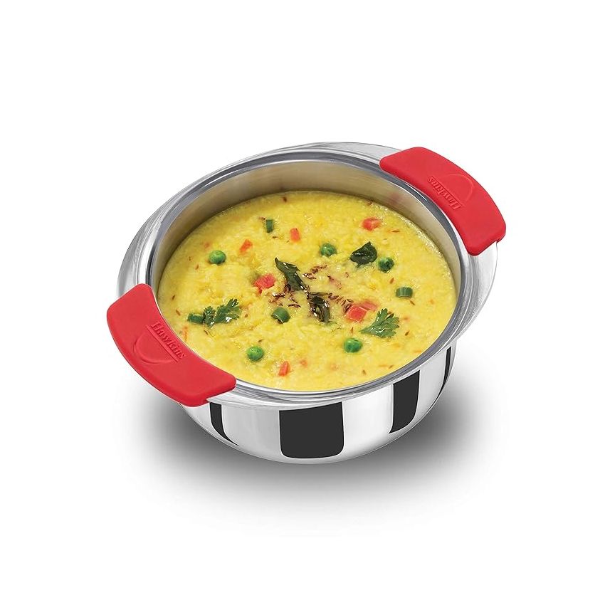 Hawkins 1.5 Litre Metro Patila, Triply Stainless Steel Tope, Induction Bhagona, Tapeli, Silver (SSP15)