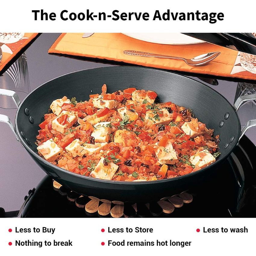 Hawkins Futura 5 Litre Deep Fry Pan, Hard Anodised Kadai, Flat Bottom Kadhai, Big Kadai, Black (AD50)