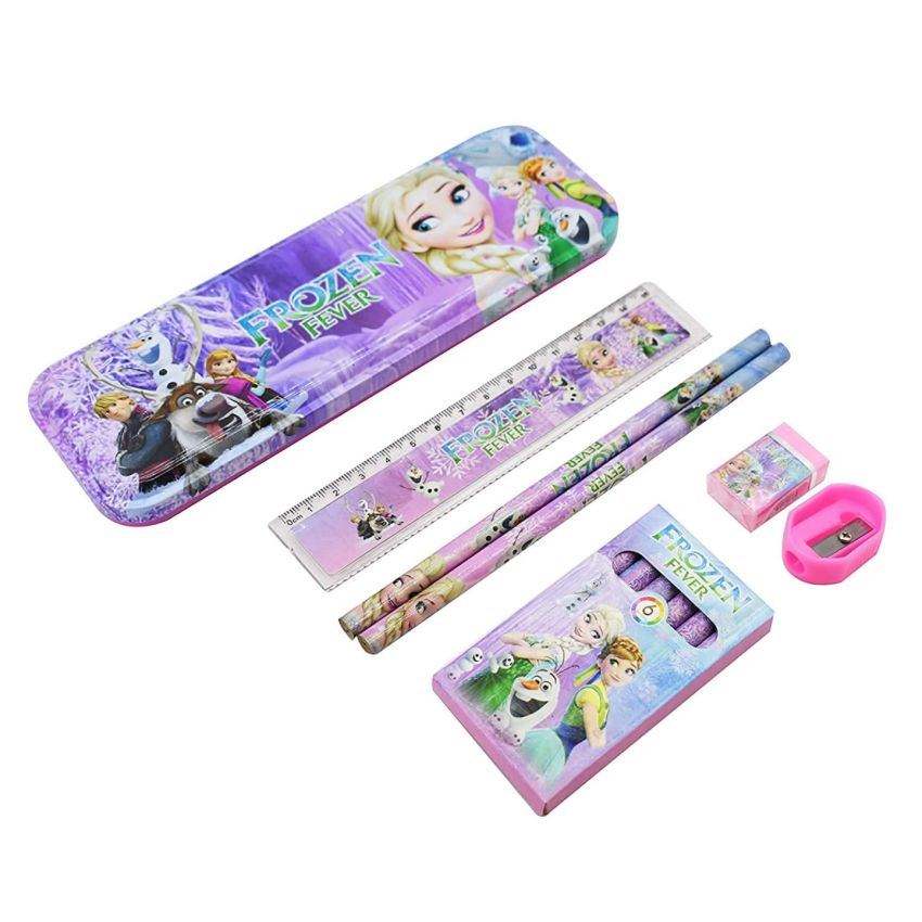 Cable World® Stationary Kit Set for School Kids,Girls/Boys Birthday Gift - Pencil Pen Book Eraser Sharpener - Multicolor