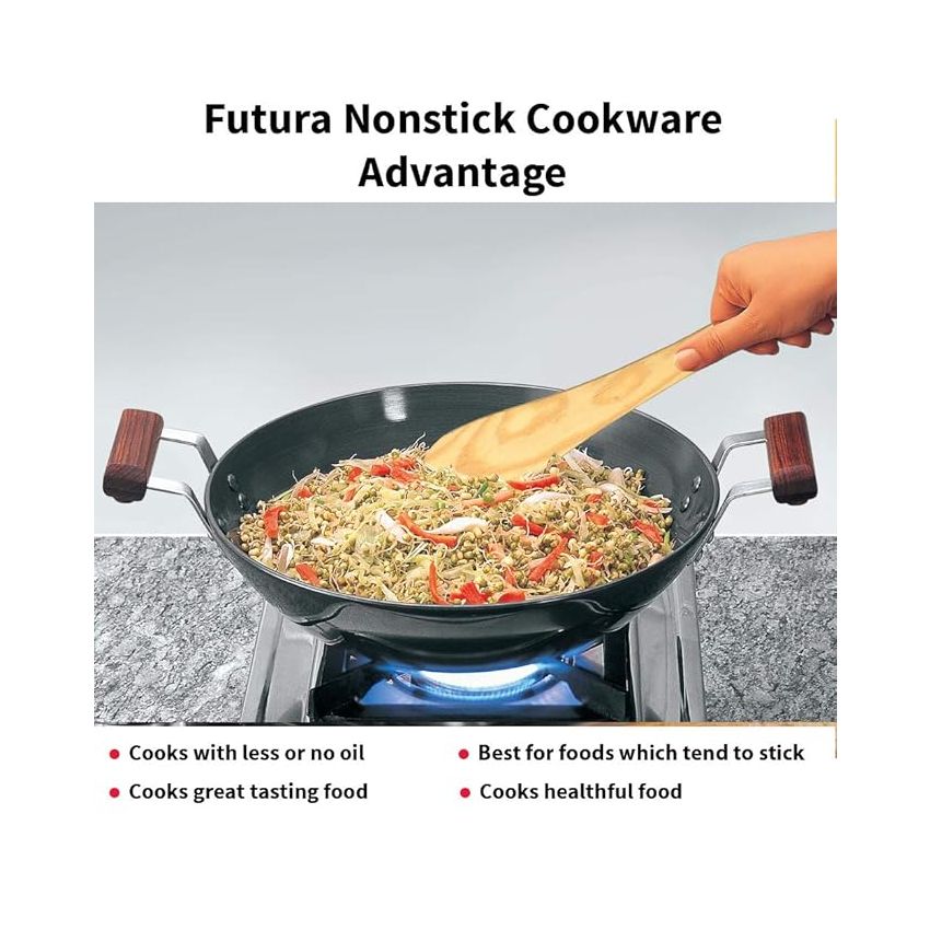 Hawkins Futura Nonstick Deep-Fry Pan 2.5L, 26cm, 3.25 mm with Glass lid (Black)