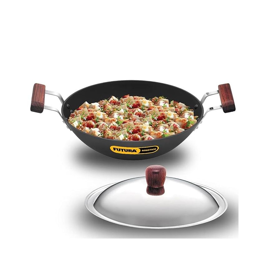 Hawkins Futura Nonstick Deep-Fry Pan 2.5L, 26cm, 3.25 mm with Glass lid (Black)
