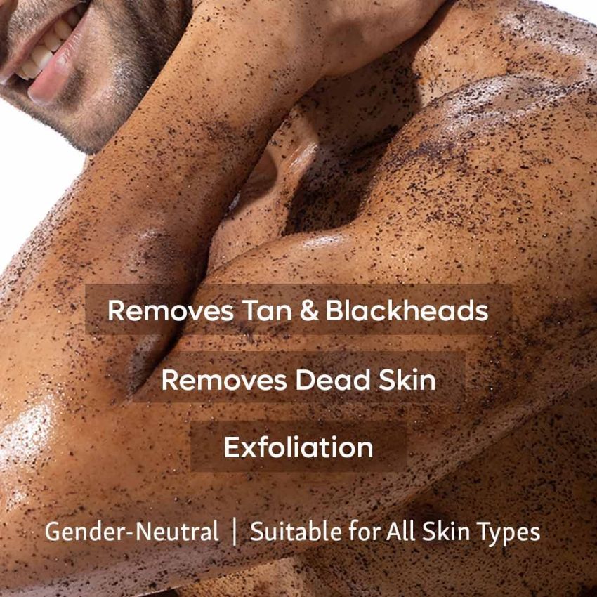 mCaffeine Exfoliating Coffee Face & Body Scrub Combo For Tan Removal | For Women & Men | Removes Blackheads and Dirt from Face, Neck, Elbows & Knees for Soft & Smooth Skin - 200gm