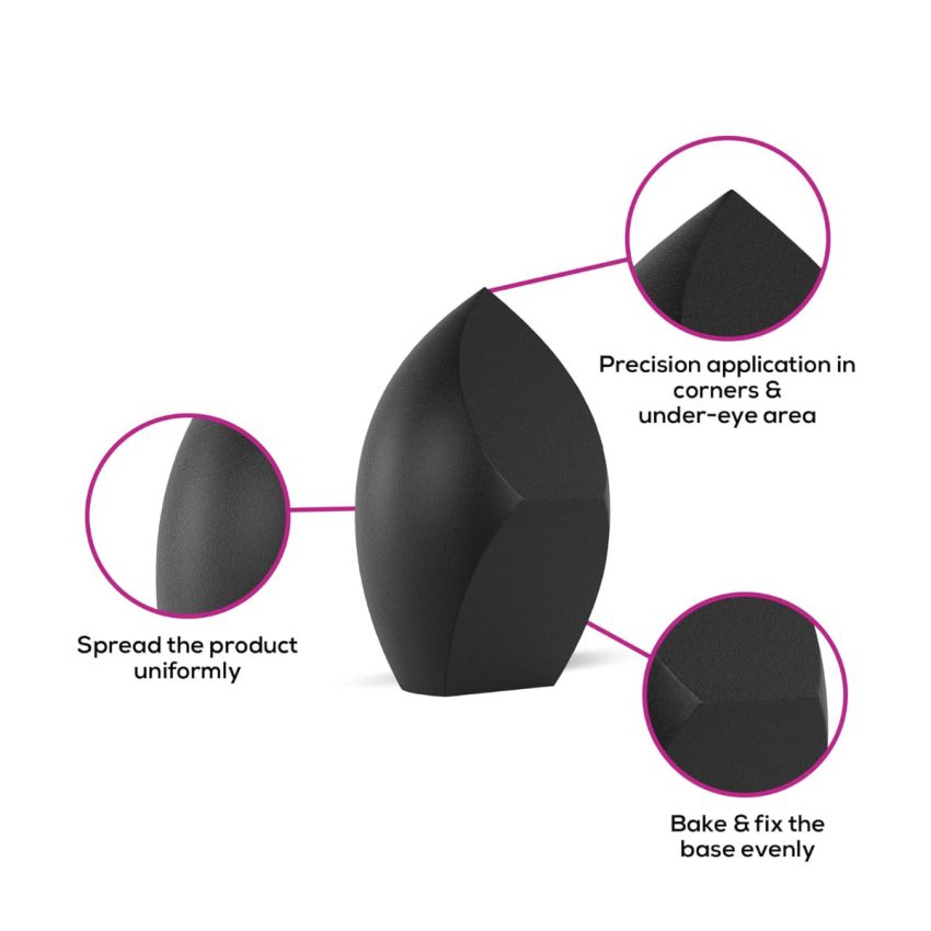 RENEE Master Blender 1Pc, 3-cut Saves Up to 60% Makeup | For Effortless Application of Dry & Wet Makeup | Comes With Airy & Travel-Friendly Silicone Case | For All Makeup Formulations | Cruelty-Free