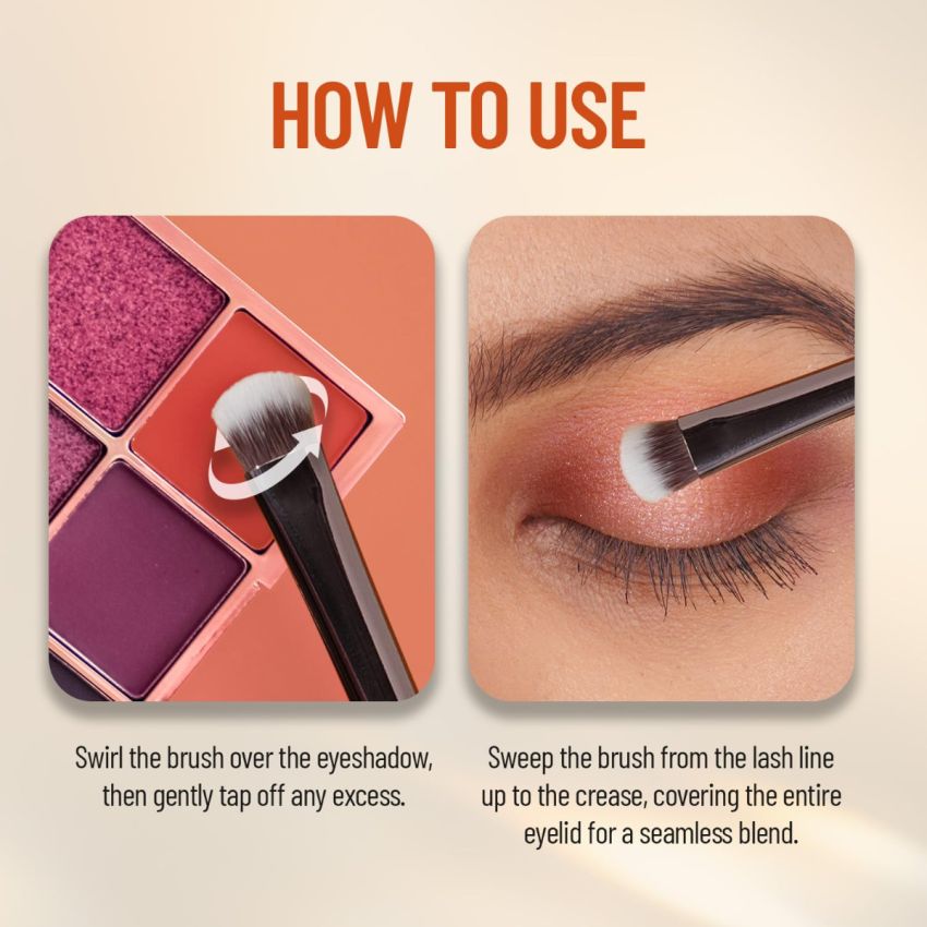 Swiss Beauty Eyeshadow Blending Brush with Soft and Synthetic Bristles For Eye Makeup (Pack of 1) - Silver